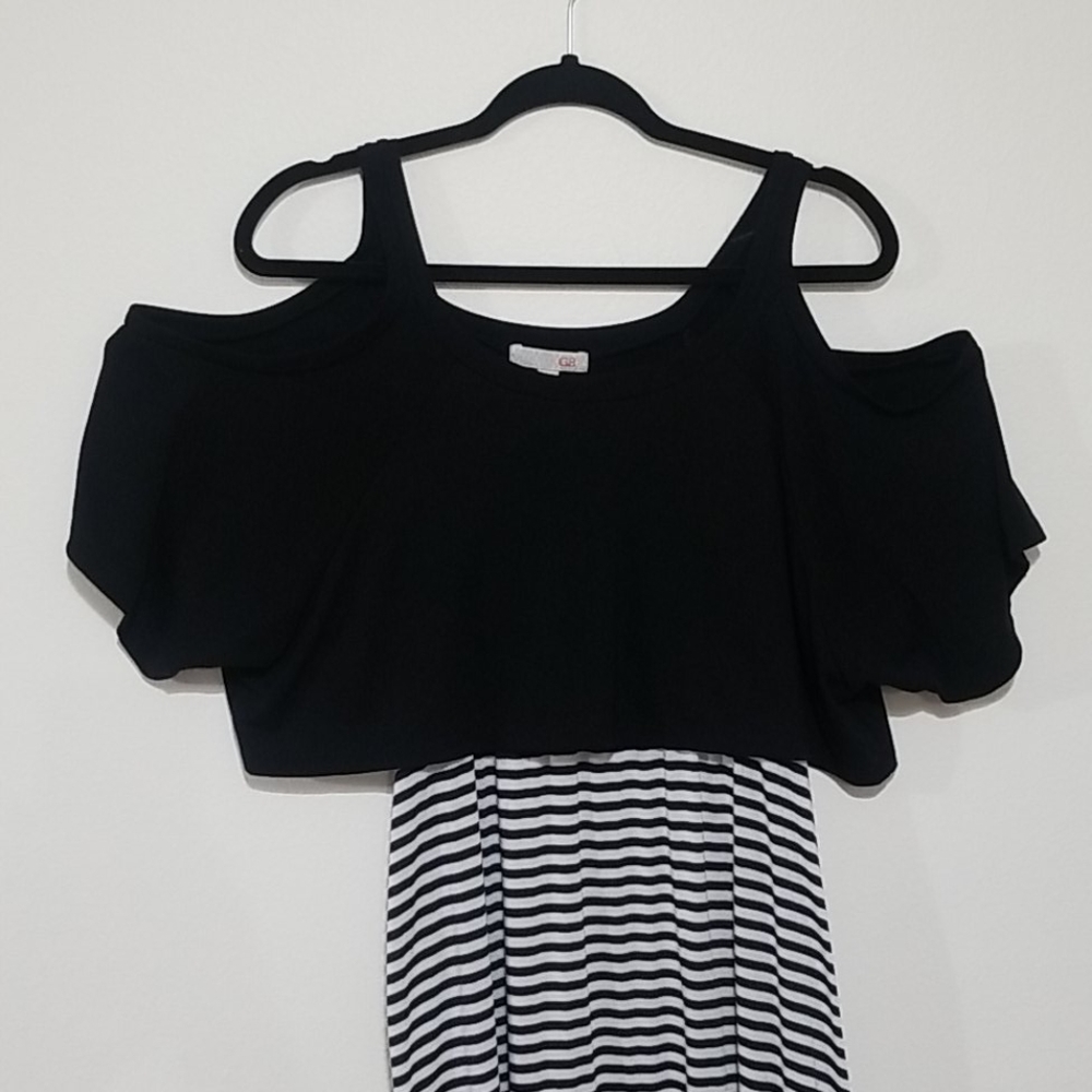 Cold Shoulder, Crop Top, Maxi Dress